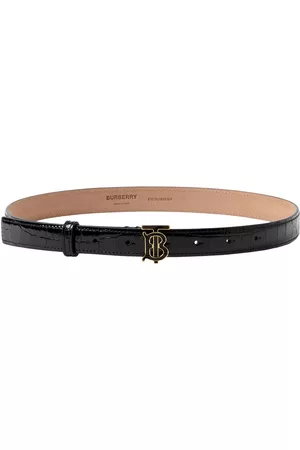 Burberry Women Belts - 20mm Croc Embossed Patent Leather Belt