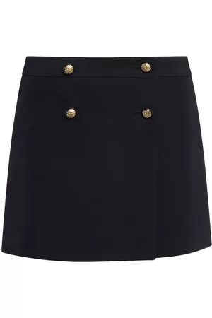 Alexander McQueen Women Mini Skirts - Draped Wool Blend Mini Skirt