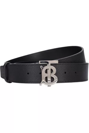 Burberry Men Belts - 40mm Tb Logo Leather Belt
