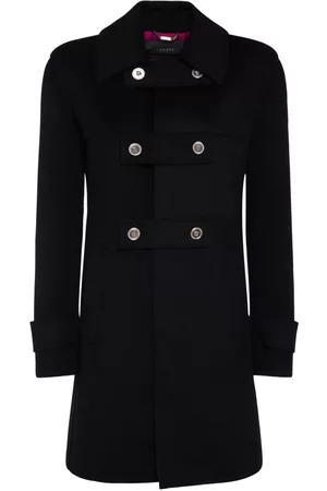 VERSACE Women Peacoats - Felt Wool Midi Peacoat