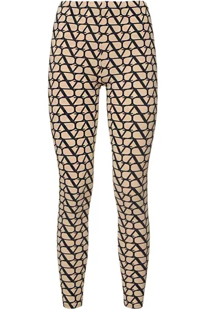 Bernhard Willhelm, Printed Jersey Leggings in Beige | Kasuri Beige / S