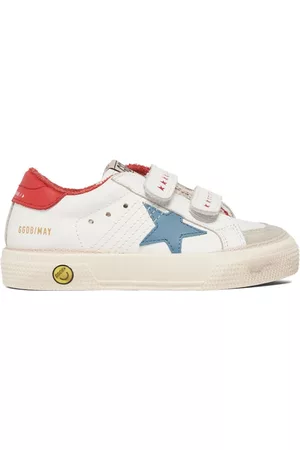 Golden Goose Girls School Shoes - May School Leather Strap Sneakers