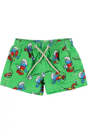 MC2 SAINT BARTH Boys Swim Shorts - Smurf Print Nylon Swim Shorts