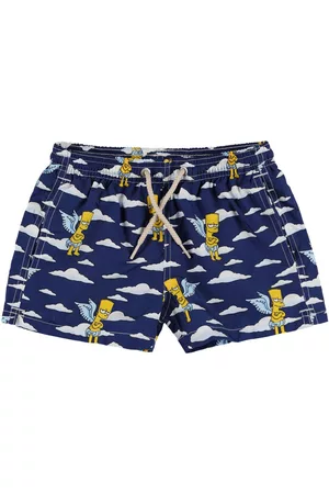 MC2 SAINT BARTH Boys Swim Shorts - Bart Simpson Print Nylon Swim Shorts
