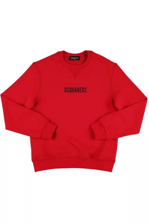 Dsquared2 Girls Sweatshirts - Rubberized Logo Cotton Jersey Sweatshirt