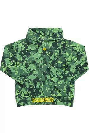 Dsquared2 Boys Hoodies - All Over Print Cotton Jersey Hoodie