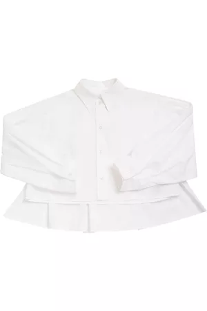 Maison Margiela Girls Shirts - Cotton Poplin Cropped Shirt