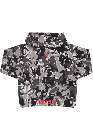Dsquared2 Boys Hoodies - All Over Print Cotton Jersey Hoodie