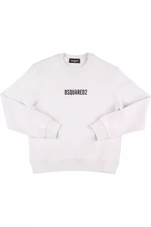 Dsquared2 Girls Sweatshirts - Rubberized Logo Cotton Jersey Sweatshirt
