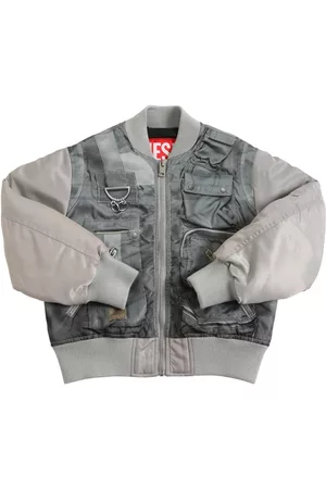 Diesel Girls Bomber Jackets - Vest Printed Nylon Padded Bomber Jacket