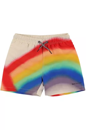Molo Boys Swim Shorts - Rainbow Print Recycled Poly Swim Shorts