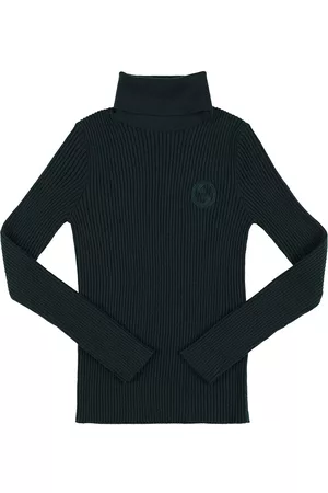 Gucci Boys Sweaters - Ribbed Wool Turtleneck Sweater W/ Patch