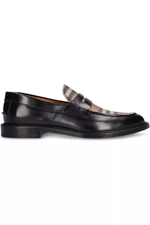 Burberry Men Loafers - Check Leather Formal Loafers