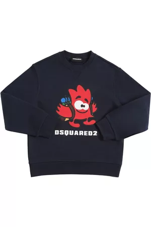 Dsquared2 Girls Sweatshirts - Logo Printed Cotton Sweatshirt