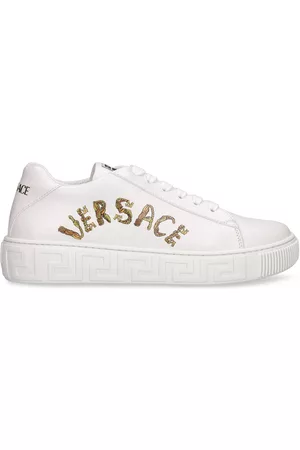 VERSACE Girls Sneakers - Leather Low Lace-up Sneakers