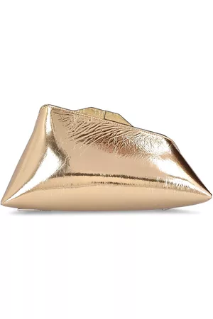 Michael Kors Nola Small Metallic Convertible Clutch Crossbody Bag - Pale Gold