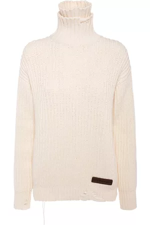 Dsquared2 Women Turtleneck Sweaters - Cotton Blend Rib Knit Turtleneck Sweater
