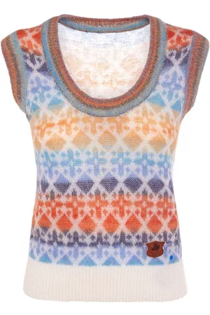 Dsquared2 Women Tank Tops - Mohair Blend Jacquard Knit Vest