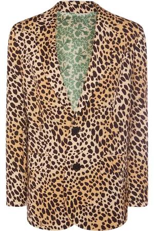 Dsquared2 Women Twill Jackets - Leopard Print Viscose Twill Jacket