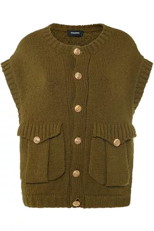 Dsquared2 Women Lightweight Sweaters - Buttoned Wool Knit Cardigan Vest