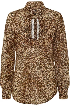 Dsquared2 Women Shirts - Leopard Print Cotton Voile Shirt