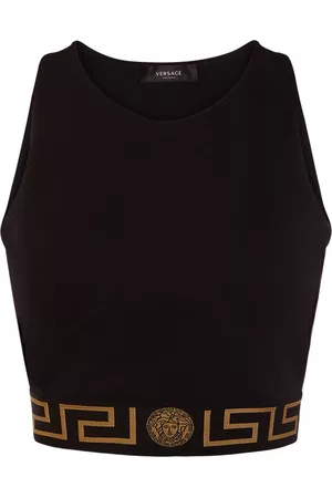 Versace Women's Icon Logo Cropped Tank Top