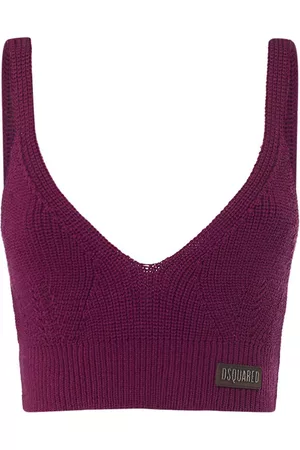 Dsquared2 Women Crop Tops - Ribbed Wool Knit Crop Top