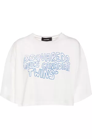 Dsquared2 Women T-Shirts - Printed Logo Crop T-shirt