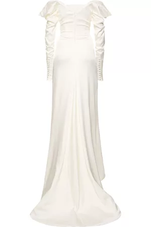 Vivienne Westwood Women Long Sleeve Dresses - Astral Draped Satin Long Sleeve Dress