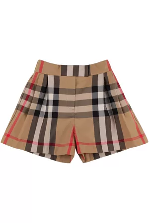 Burberry Girls Shorts - Check Printed Cotton Shorts