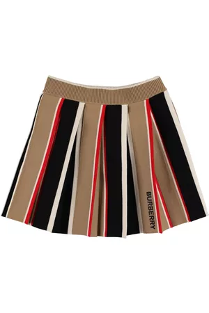 Burberry Girls Skirts - Striped Wool Knit Skirt W/ Logo
