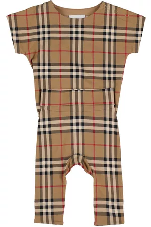 Burberry Girls Pants - Icon Check Print Cotton Bodysuit & Pants