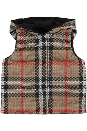Burberry Girls Quilted Jackets - Quilted Check Print Down Vest