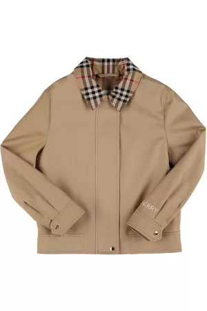 Burberry Girls Jackets - Cotton Jacket W/ Check Inserts