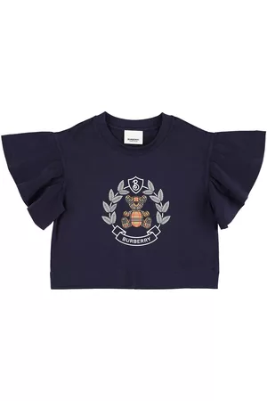 Burberry Girls T-Shirts - Logo Printed Cotton Jersey T-shirt