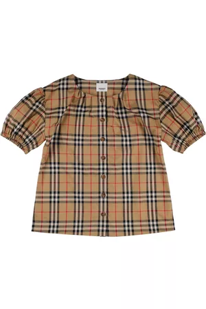 Burberry Girls Shirts - Check Print Cotton Poplin Shirt