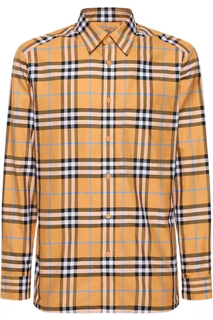 Burberry Men Long Sleeved Shirts - Caxbridge Check Print Long Sleeve Shirt