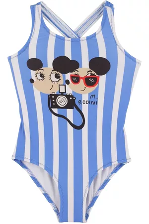 Mini Rodini Girls Swimsuits - Striped Recycled One Piece Swimsuit