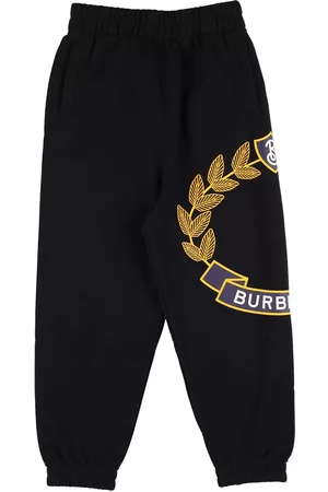 Burberry Boys Pants - Logo Printed Cotton Sweatpants