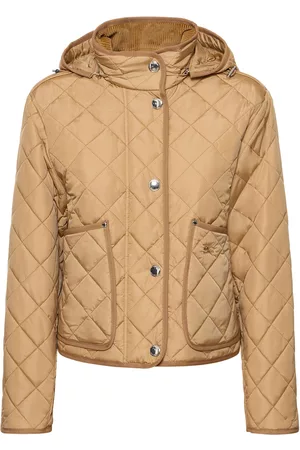 Burberry Women Quilted Jackets - Humbie Quilted Nylon Hooded Jacket