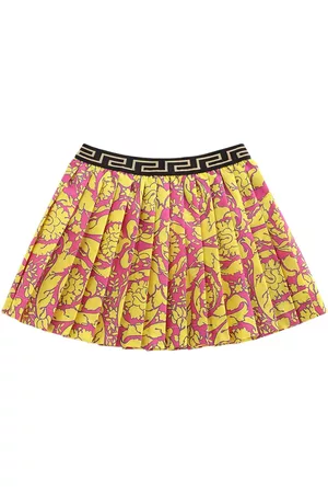 Versace Kids Orchid Barocco Baby Pleated Skirt for Baby Girls