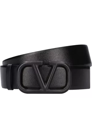 Reversible Vlogo Signature Belt In Glossy Calfskin 70 Mm for Woman in  Saddle Brown/black