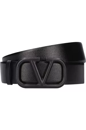 Vlogo Type Calfskin Belt 30 Mm for Woman in Black