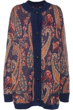 ETRO: knitted vest with jacquard geometric pattern - Orange