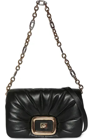 Viv Ladybug Velvet Shoulder Bag in Grey - Roger Vivier