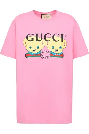 Gucci Printed Cotton-jersey T-Shirt Pink Female XXS