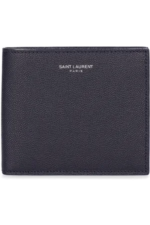 Saint Laurent Cassandre Shadow East/West Wallet in Grained Leather - Black - Men