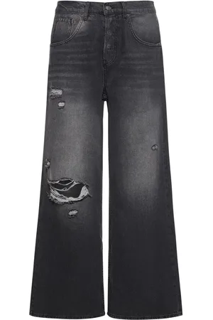 Jaded London Straight Leg Denim Carpenter Jeans In Washed Black