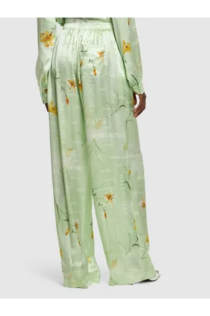Balenciaga BB Monogram Silk Crepe Pajama Pants