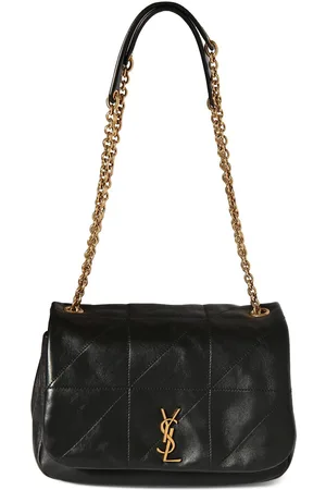 Neutral Jamie YSL-logo woven shoulder bag